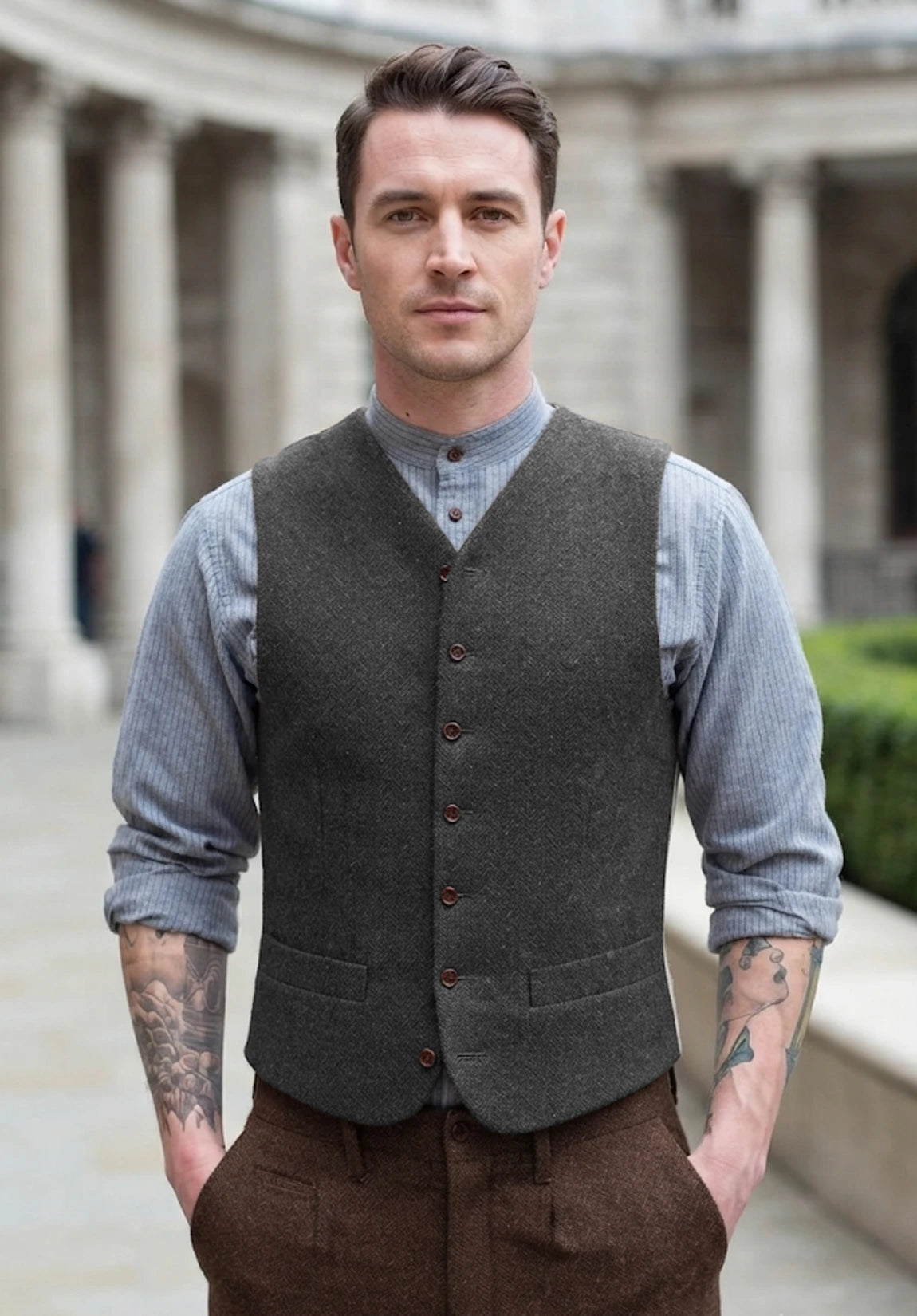Men's dark grey vest