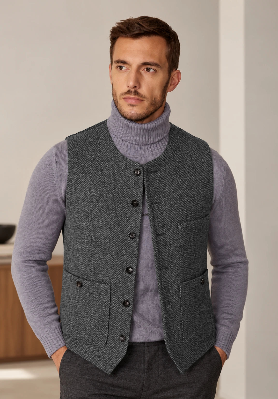 Men's dark grey vest