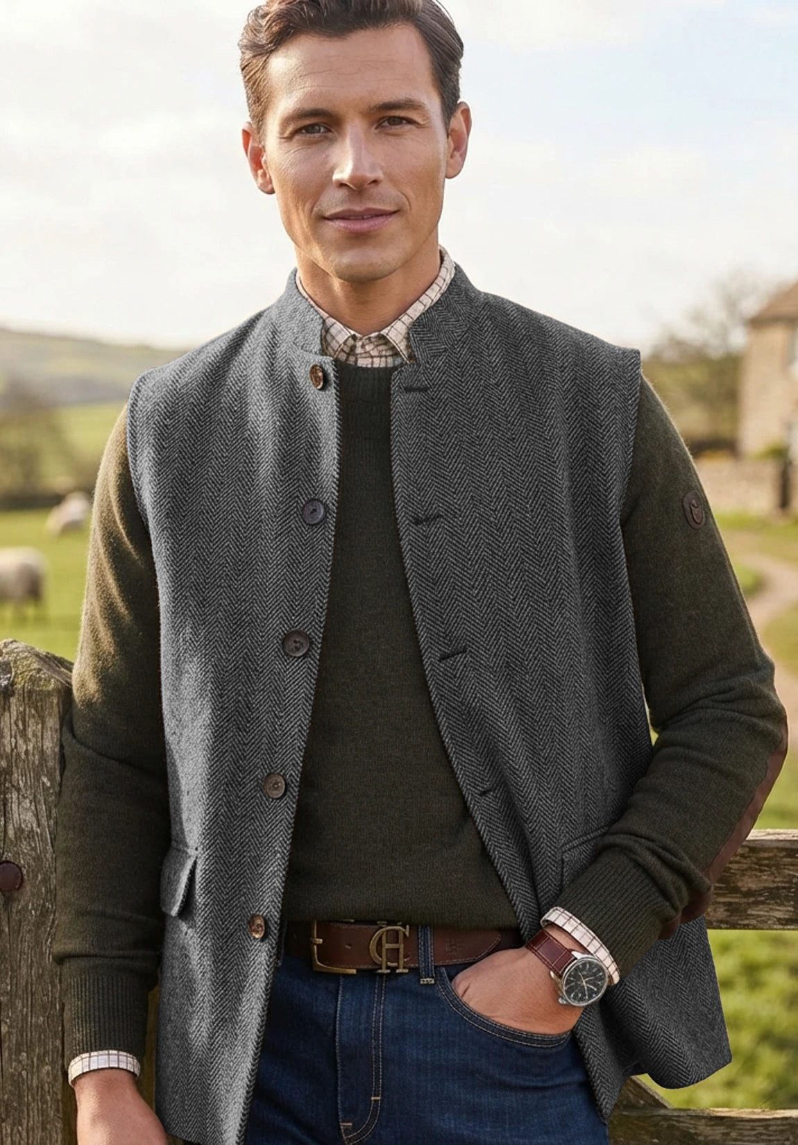 Men's dark grey vest