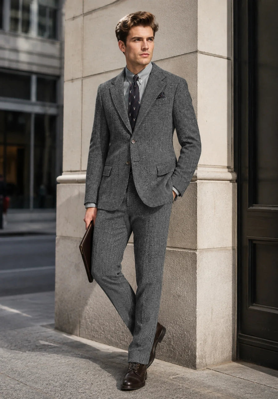 Men dark grey Suit