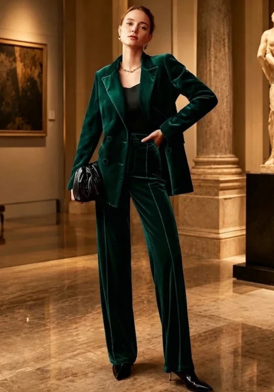 Women's Velvet 2 Piece Suit