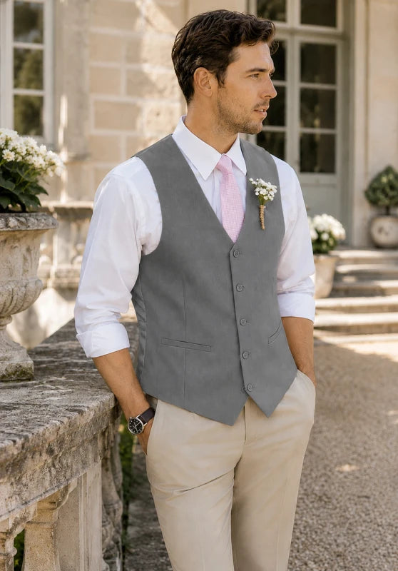 Men's Dark grey suit vest 