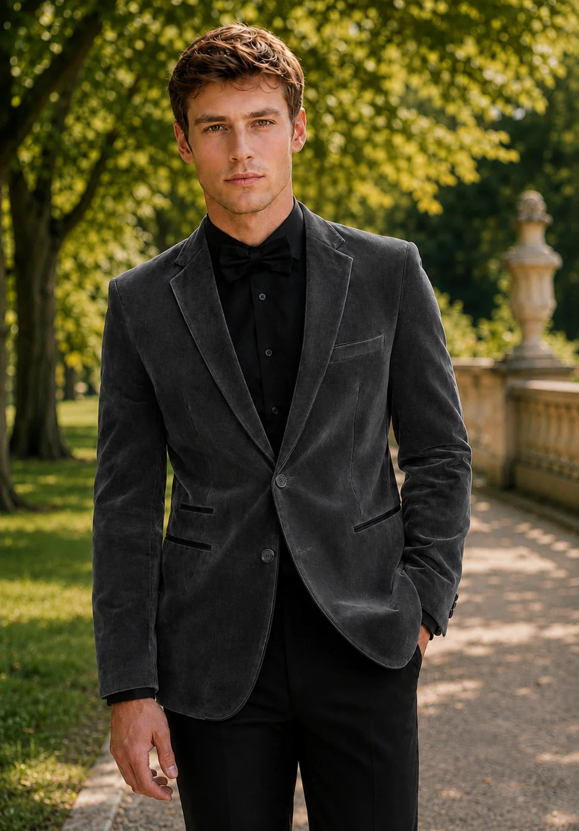 Men's dark gray suede jacket