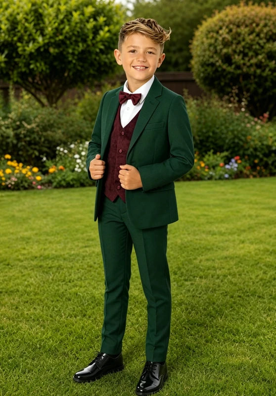 Boy green 3 piece suit