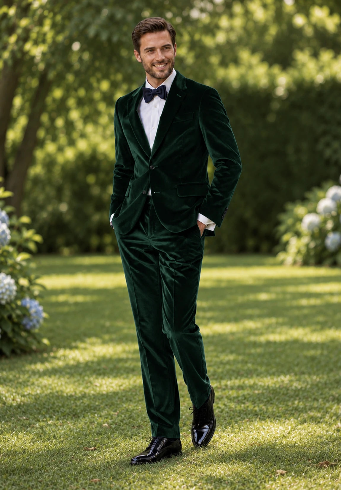Men Dark Green Suit