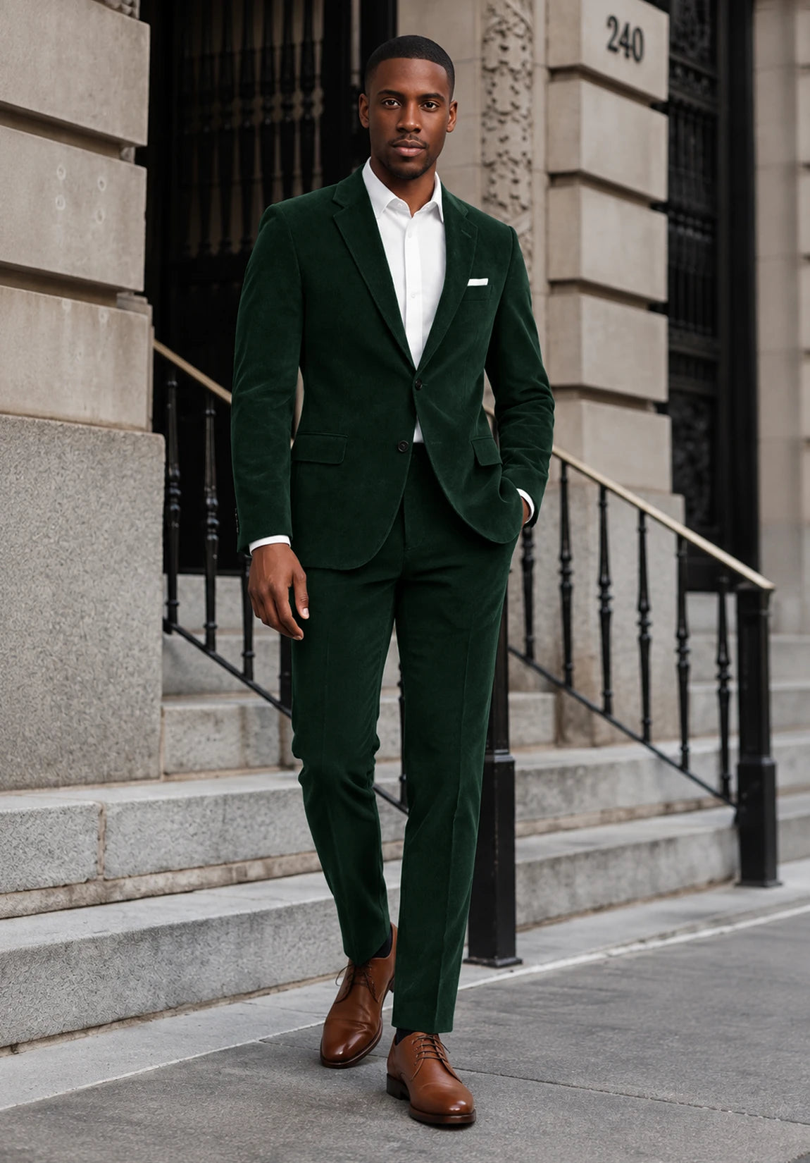 Men Dark Green Suit