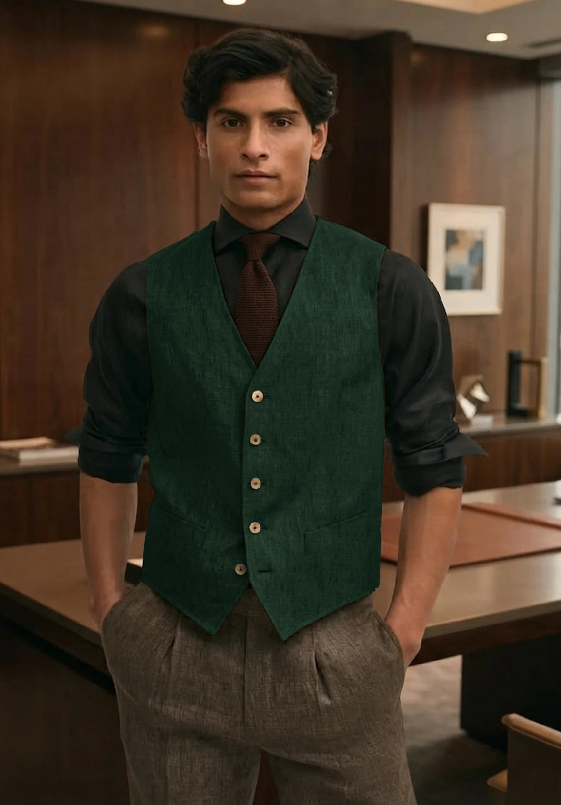 Men's green vest