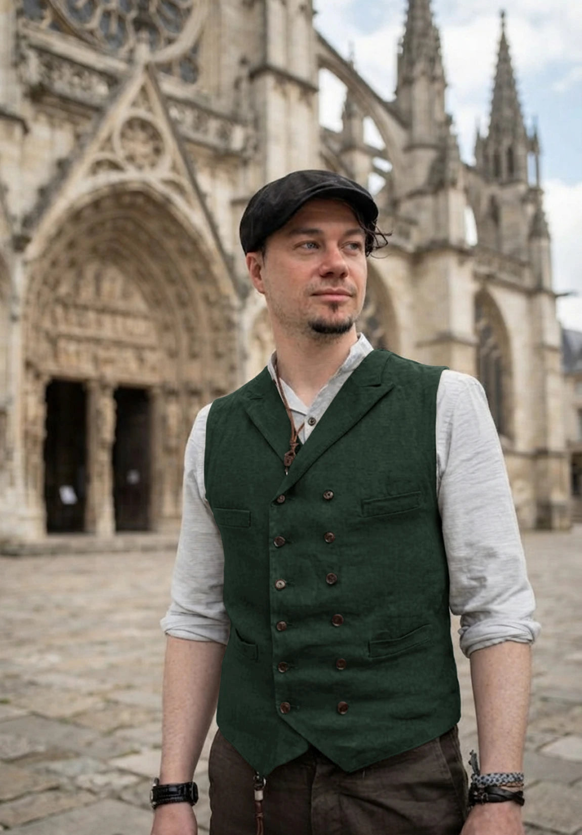 Men's green vest