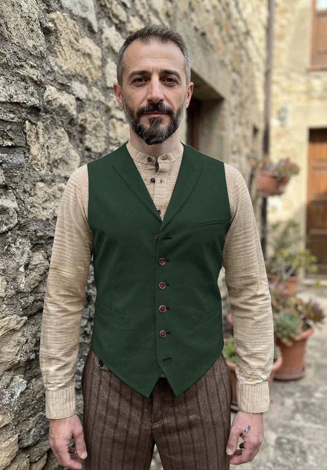 Men's green vest