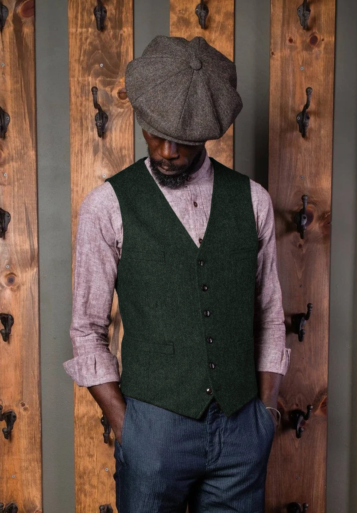 Men's green vest