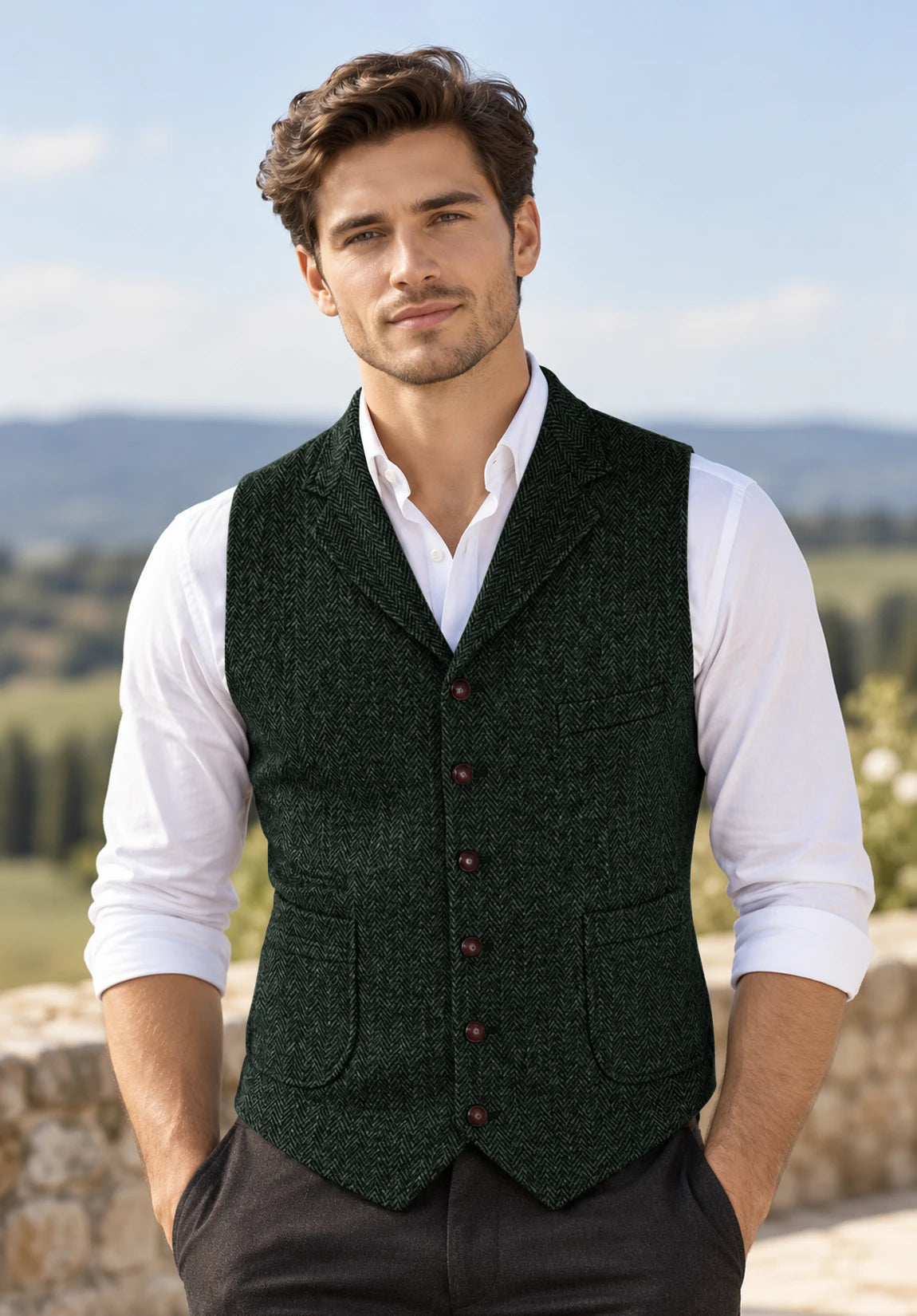 Men's green vest