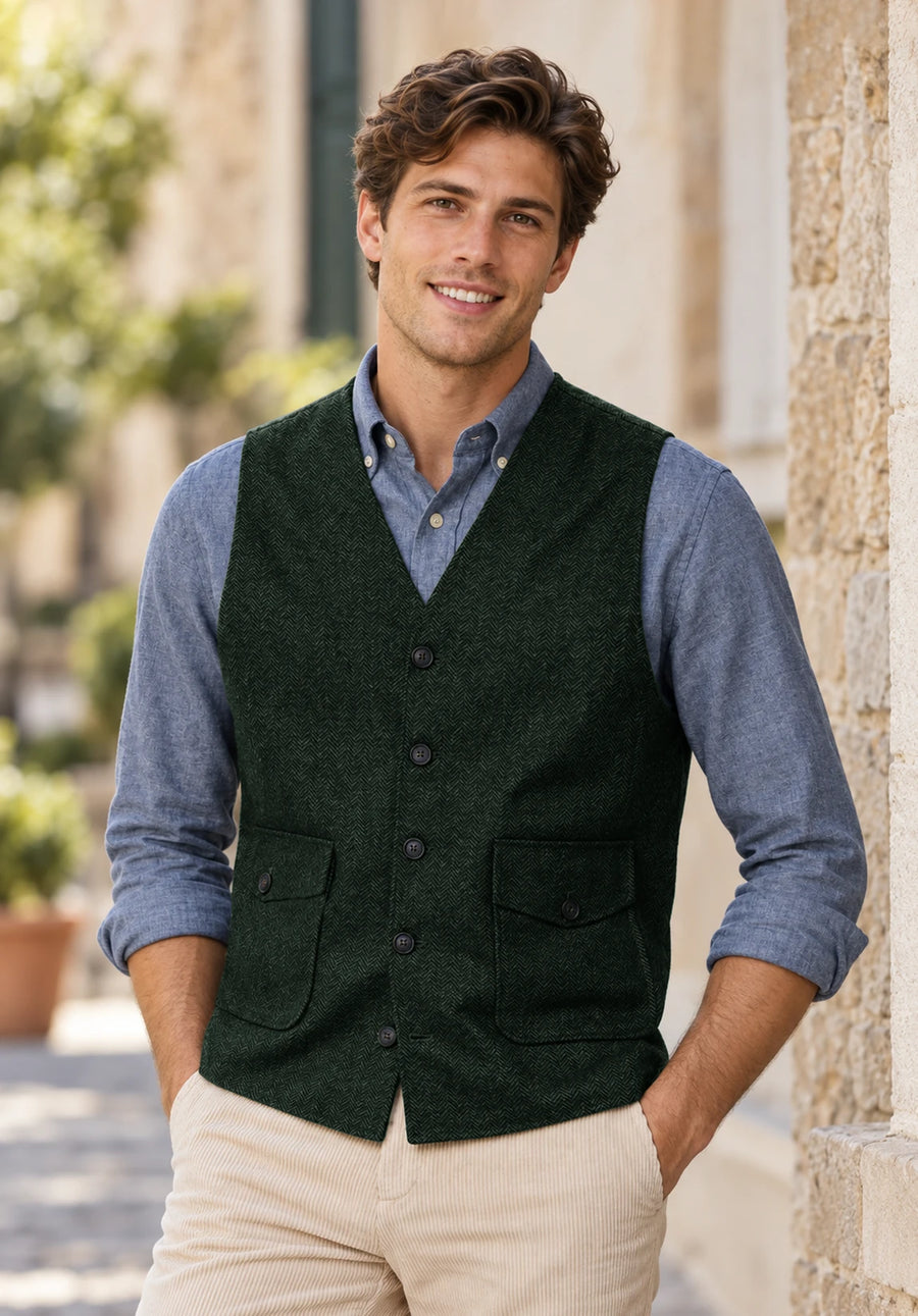 Men's green vest