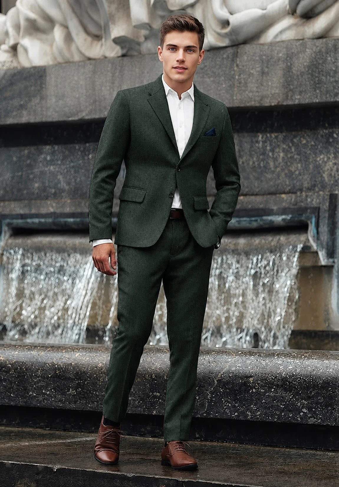 Men dark green Suit