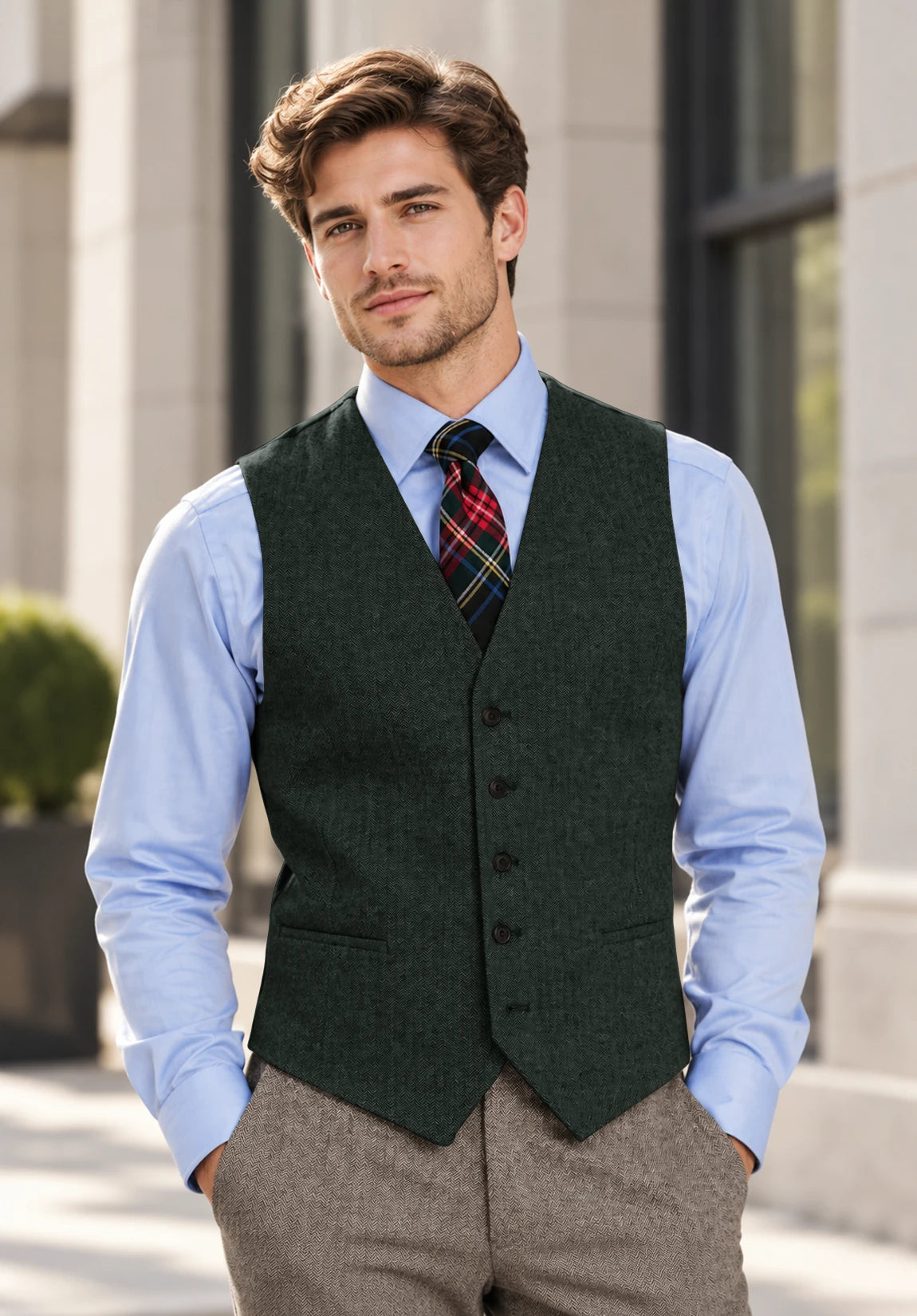 Men's green vest