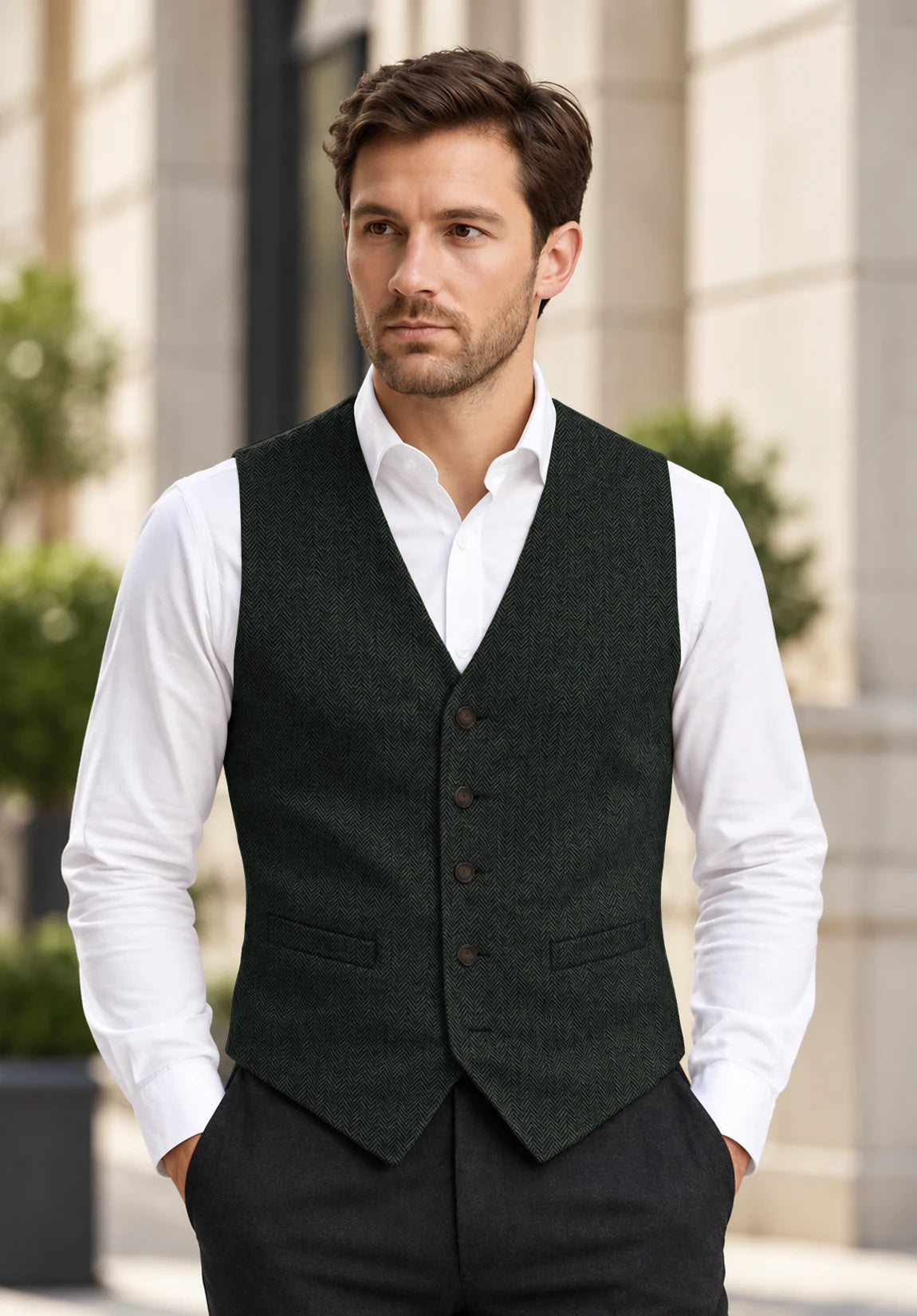 Men's green vest