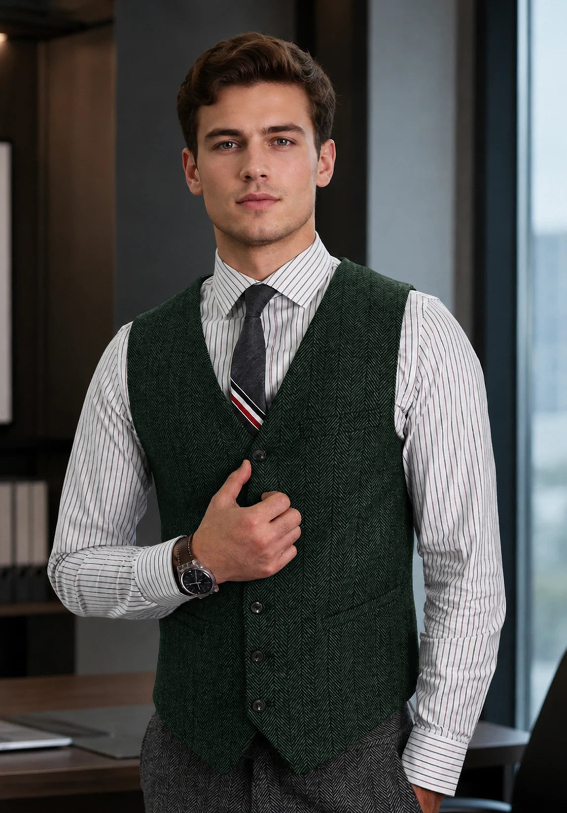 Men's green vest