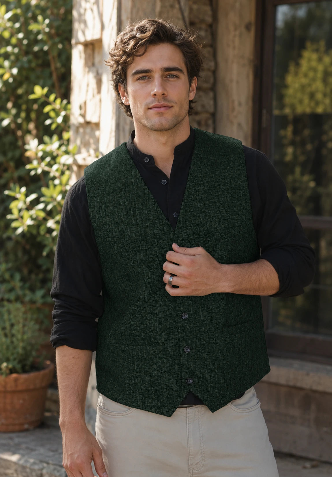 Men's green vest