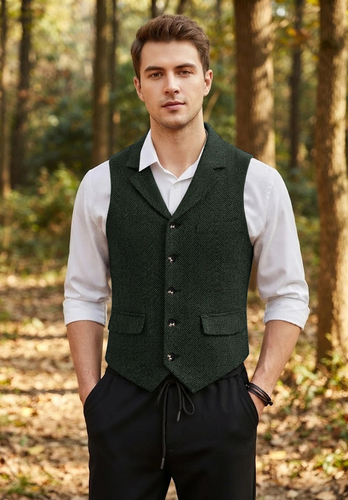 Men's green vest