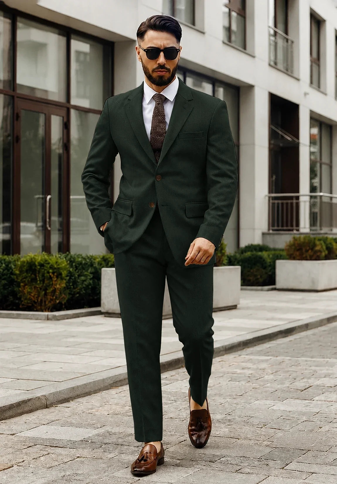 Men dark green Suit