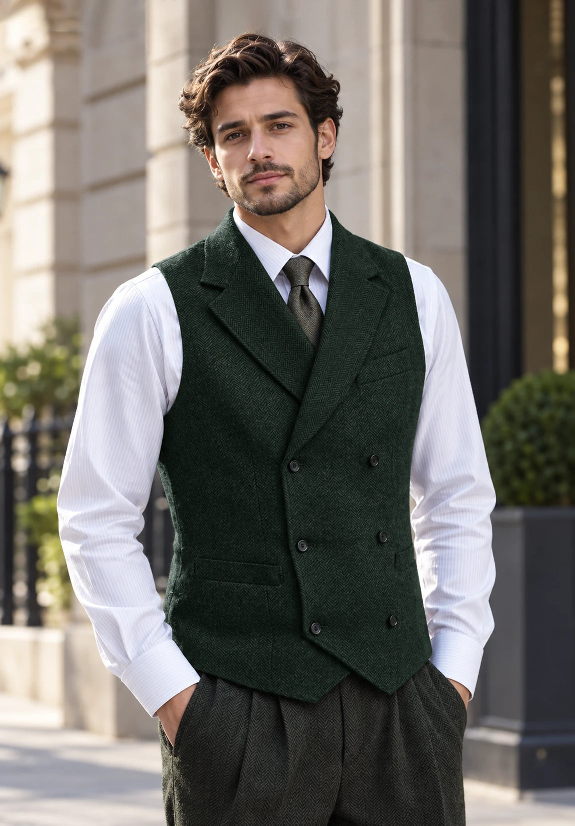 Men's green vest