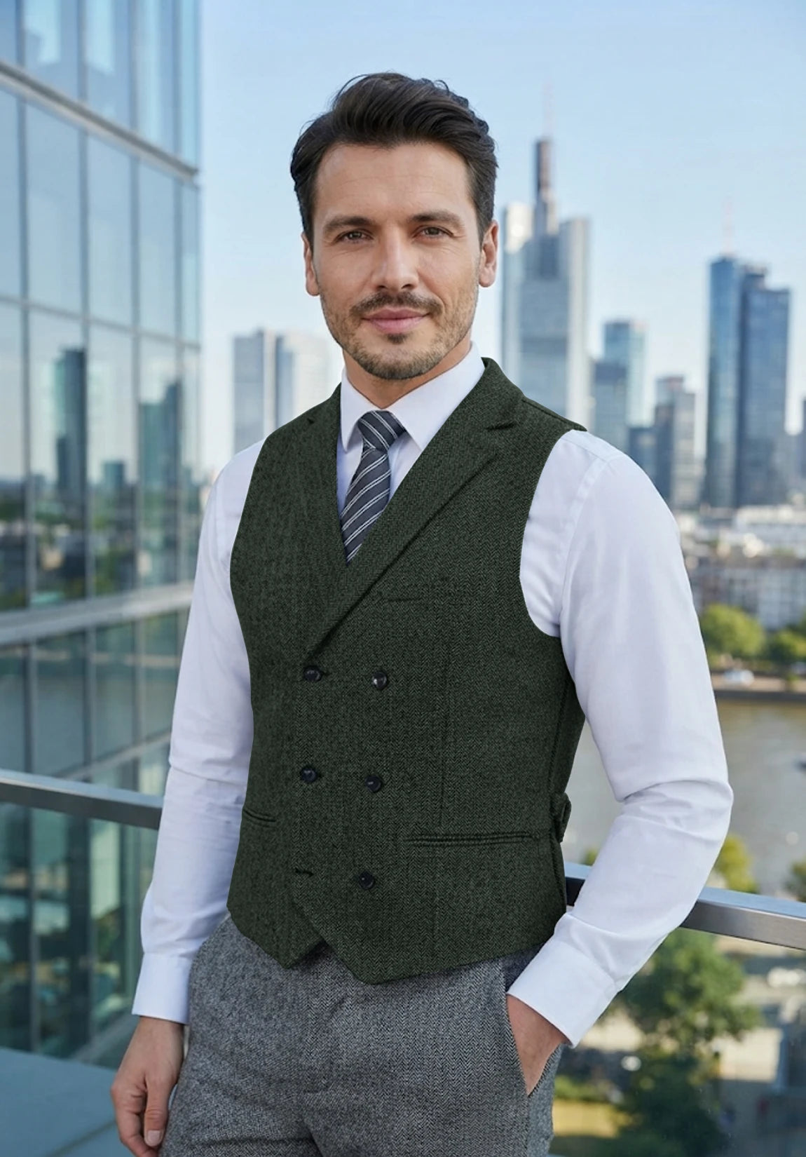 Men's green vest