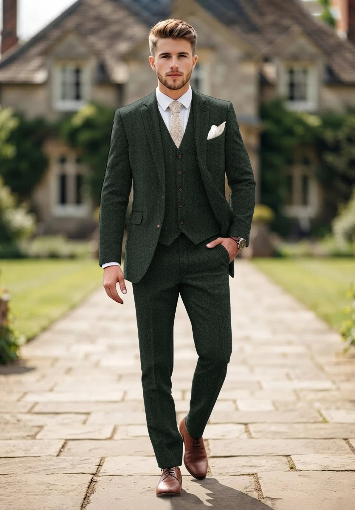 Men's dark green Suit