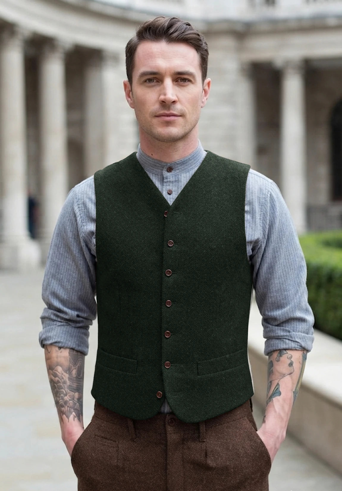 Men's green vest