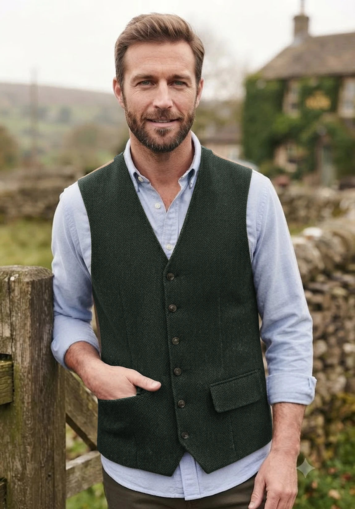 Men's green vest