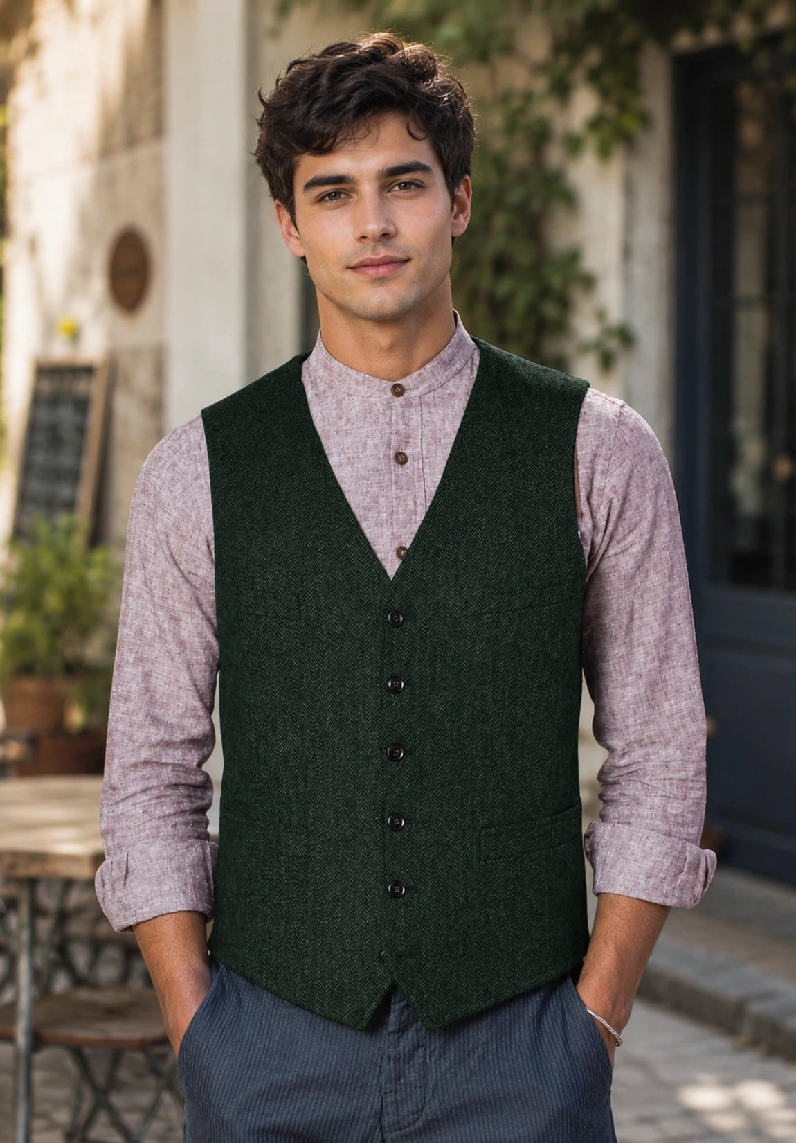 Men's green vest