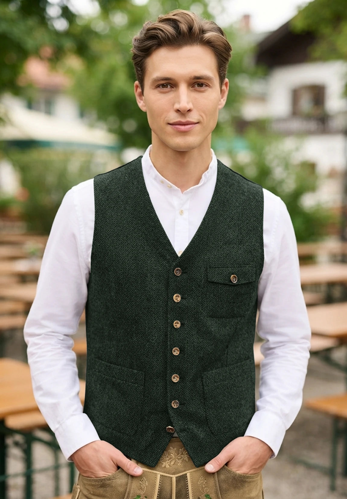 Men's green vest