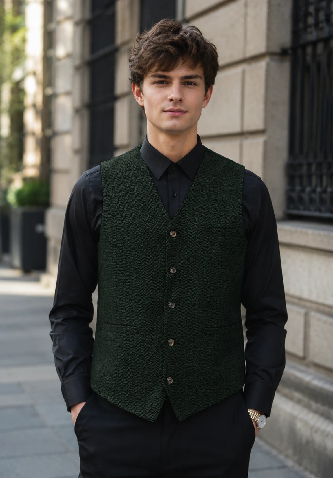 Men's green vest