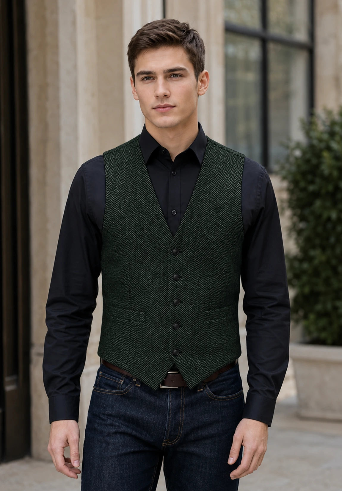 Men's green vest