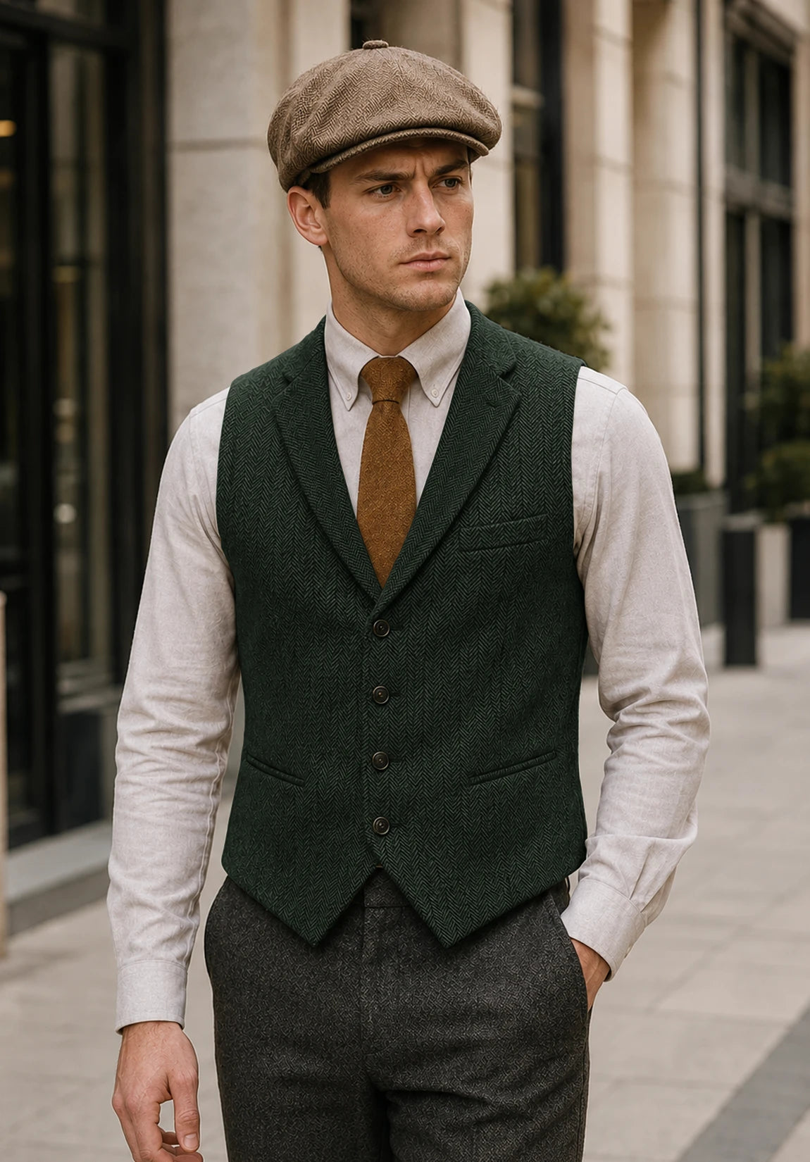 Men's green vest