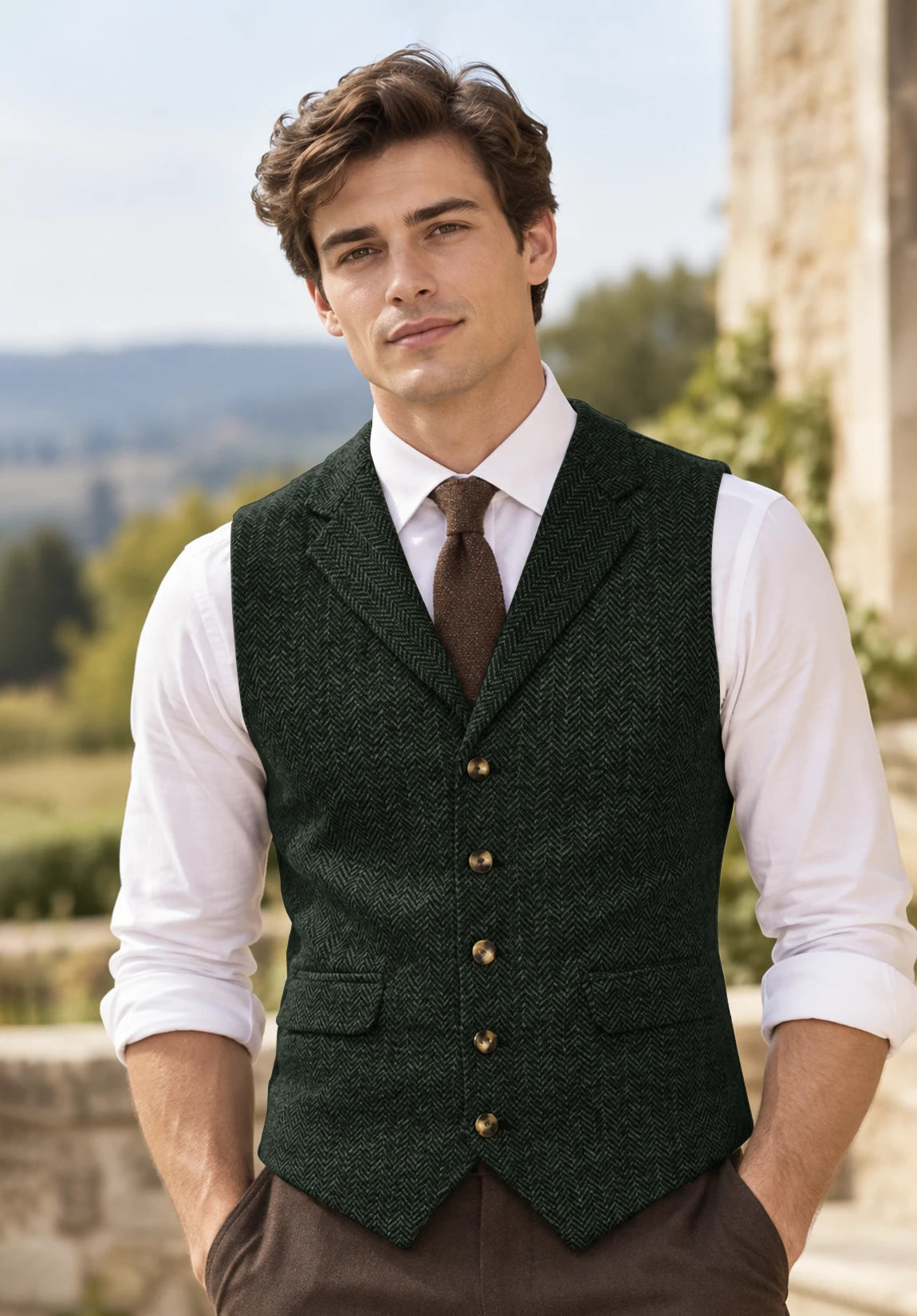 Men's green vest