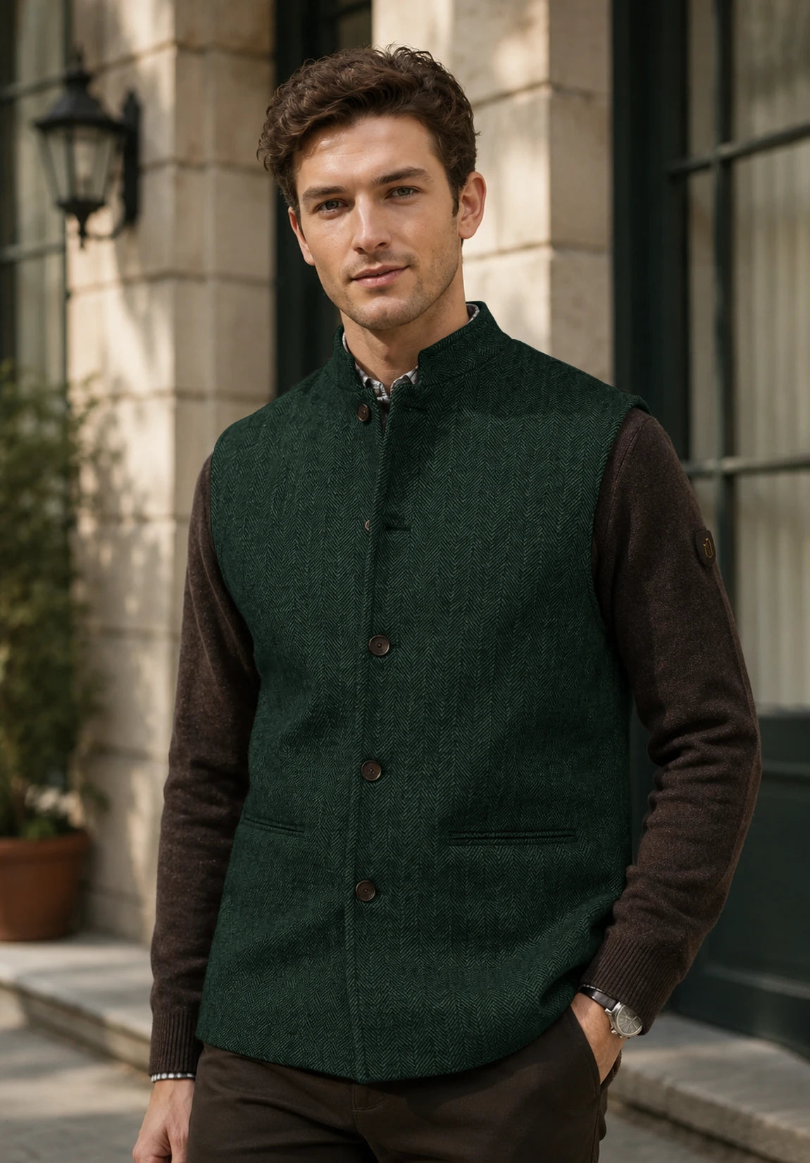 Men's green vest