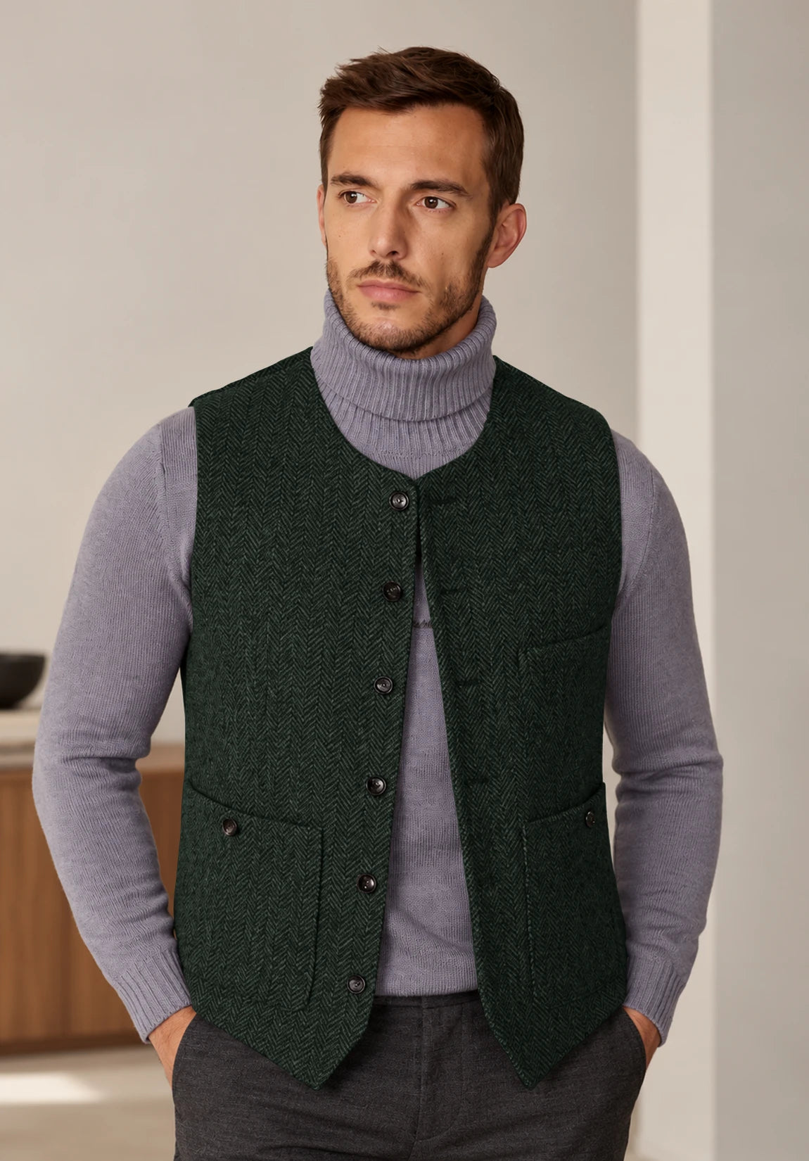 Men's green vest