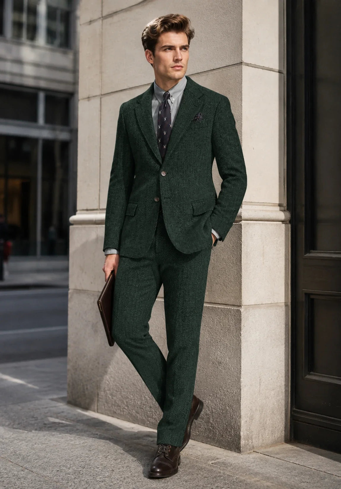 Men dark green Suit