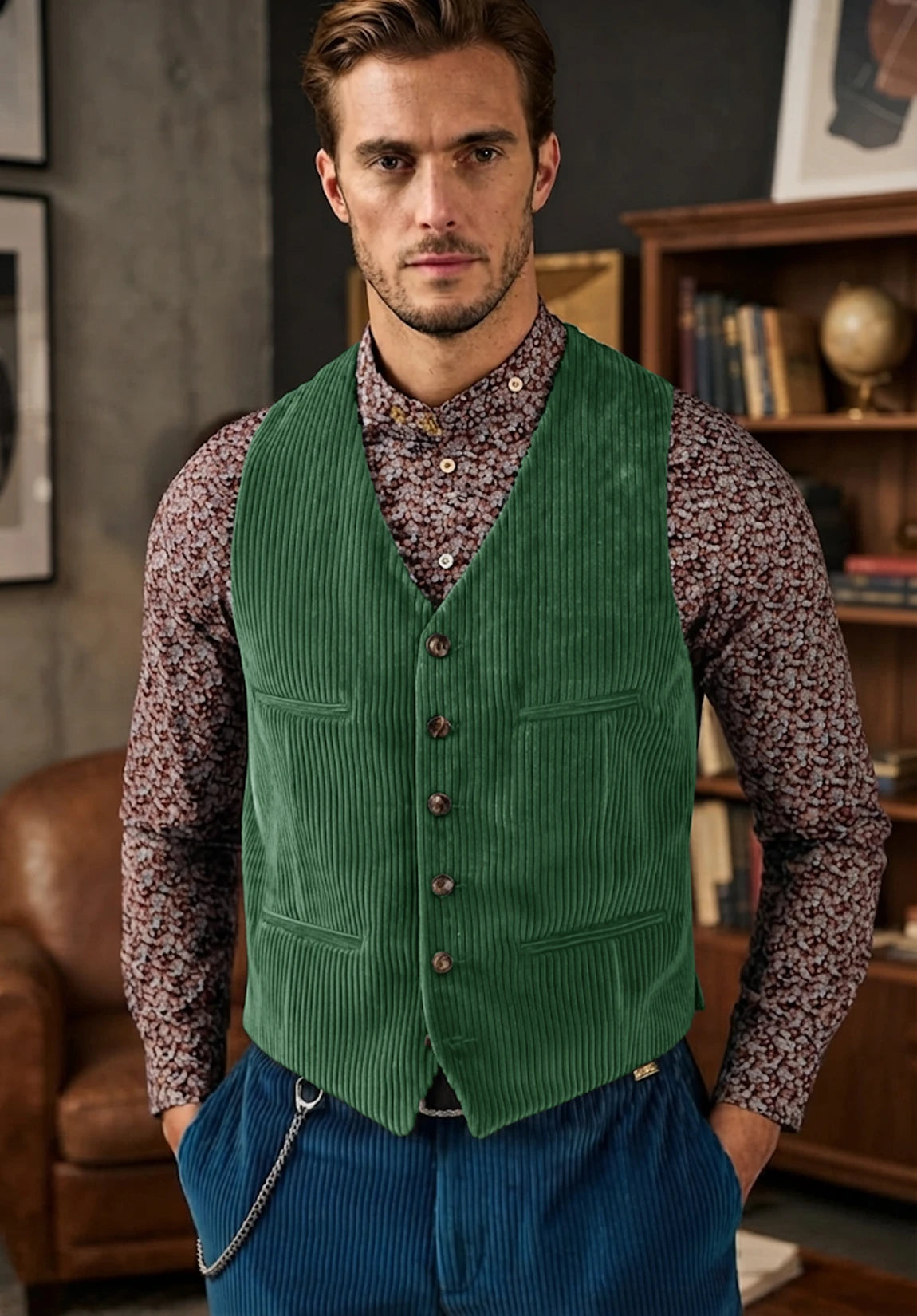 Men's green vest