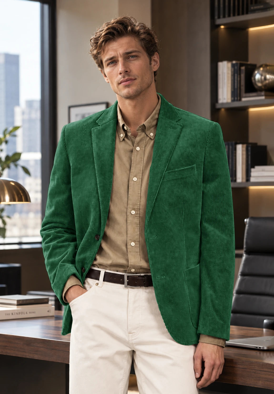 Men's green corduroy jacket