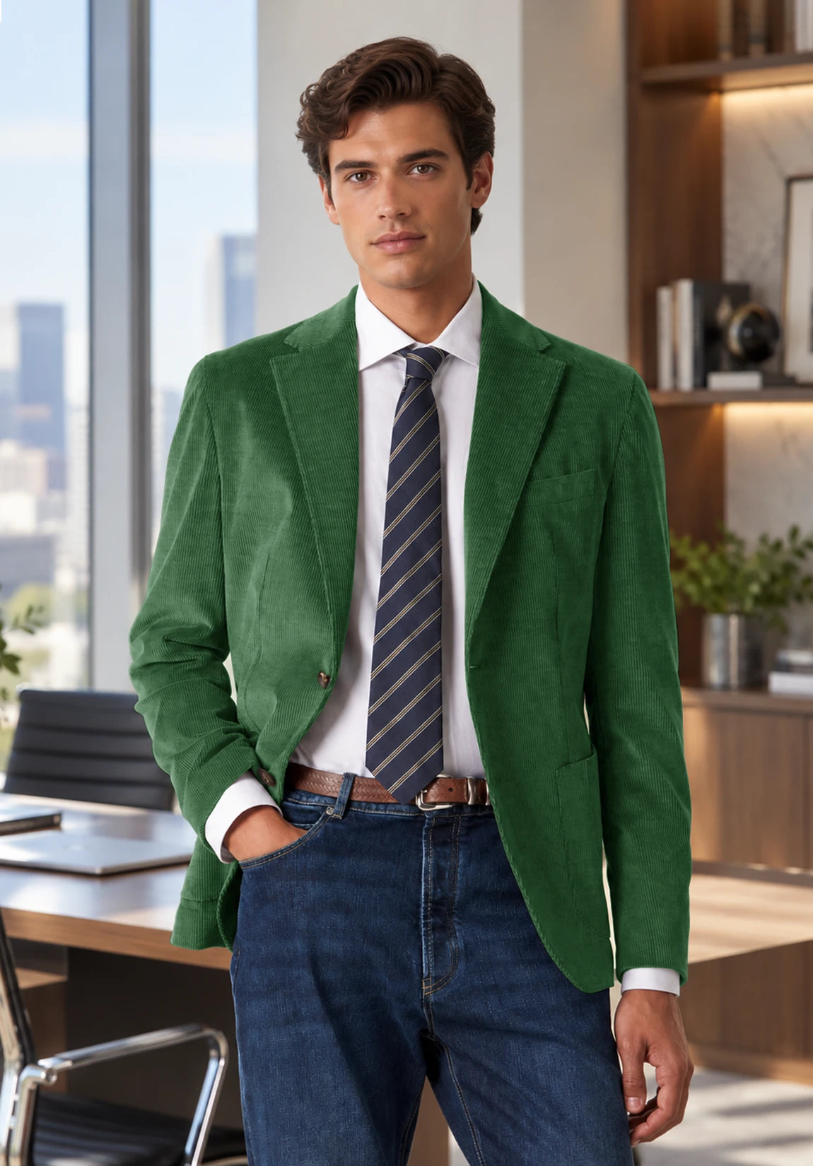Men's green corduroy jacket