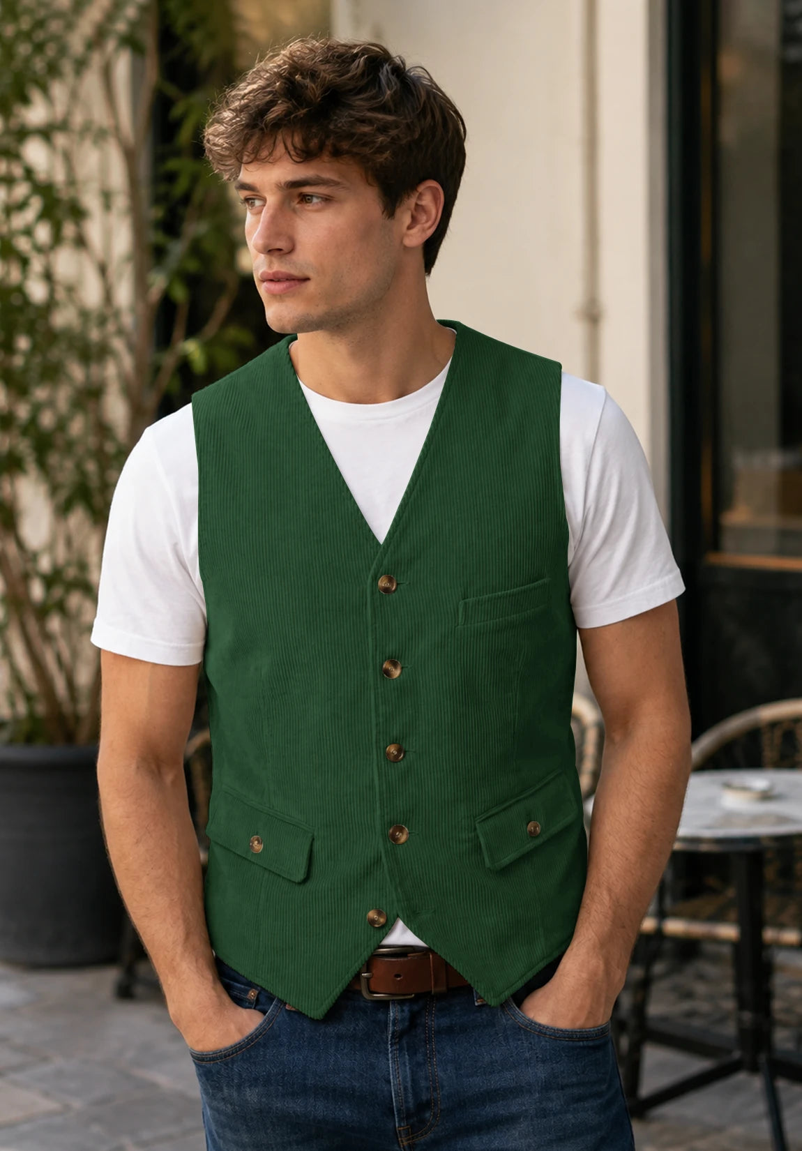 Men's green vest