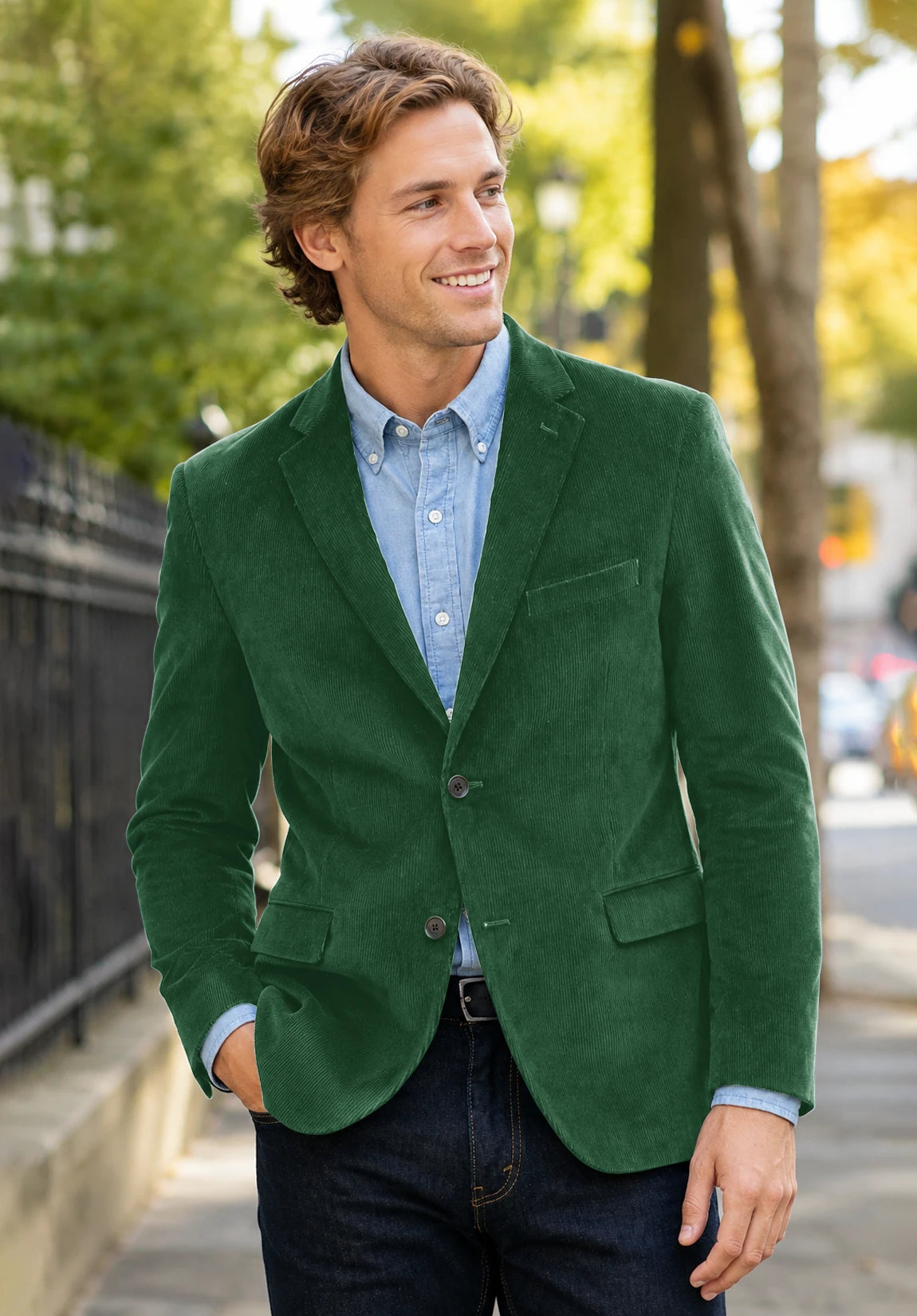 Men's green corduroy jacket