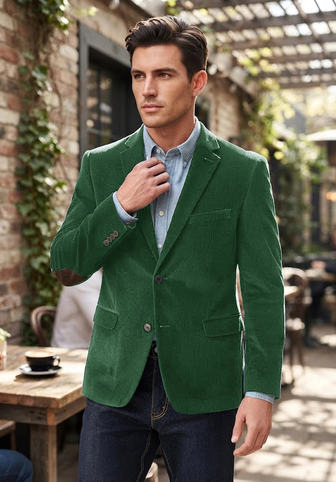 Men's green corduroy jacket