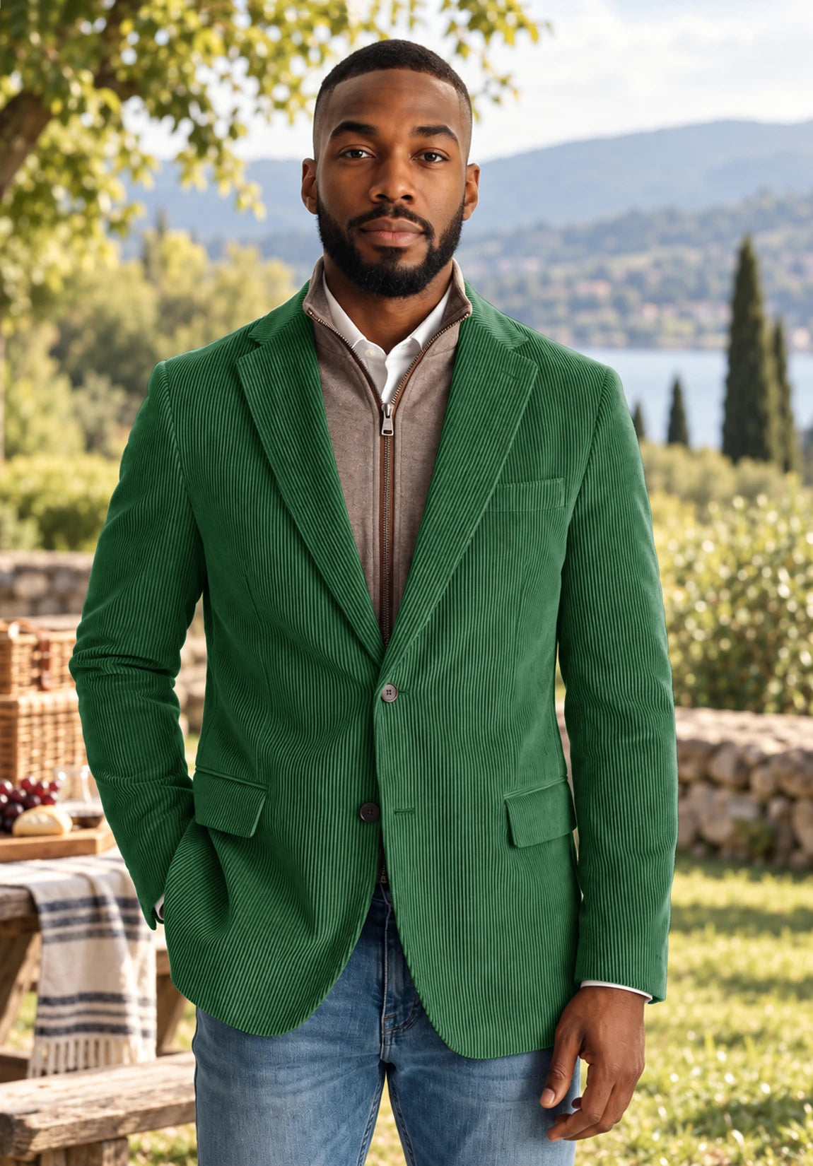 Men's green corduroy jacket