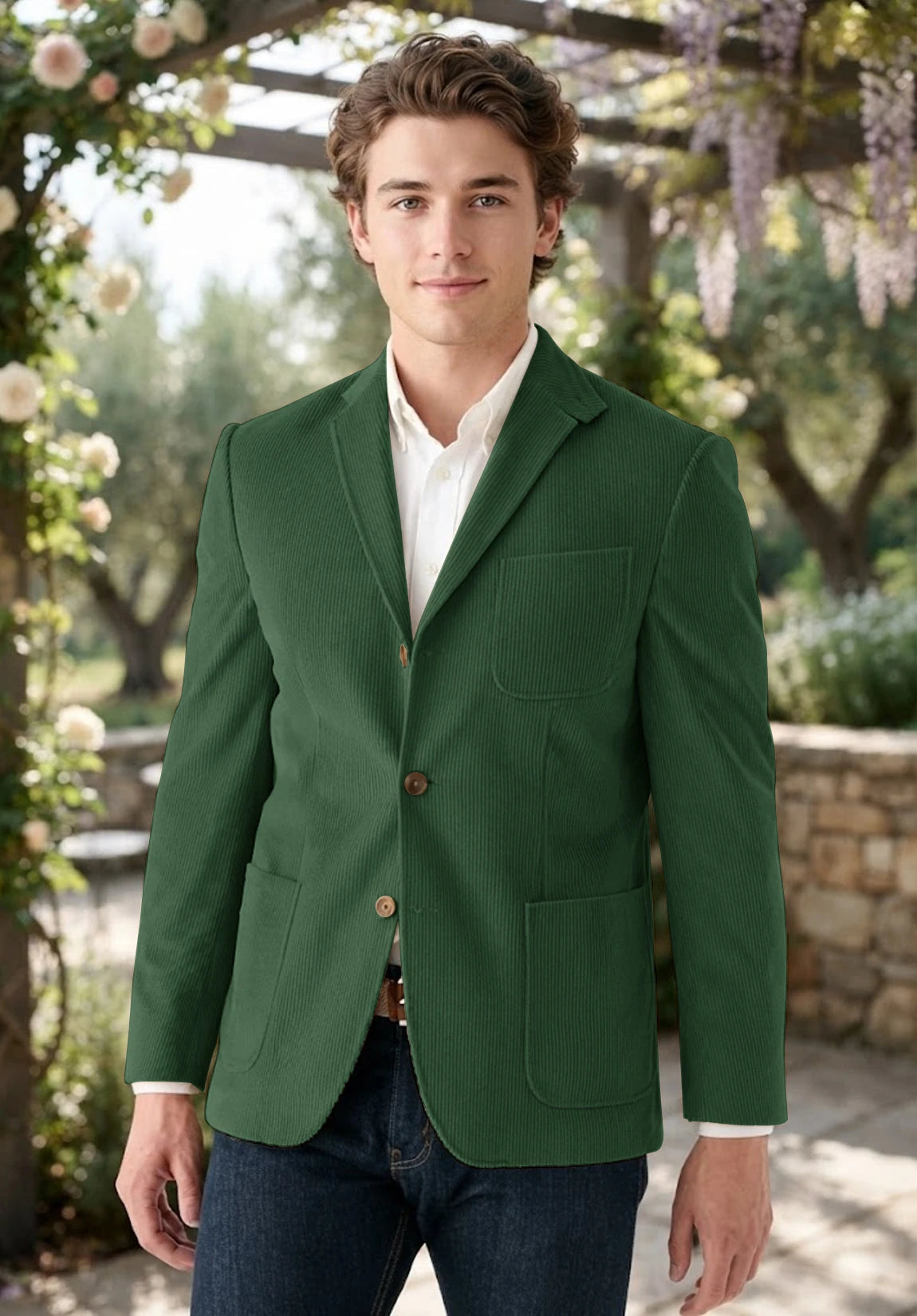Men's green corduroy jacket