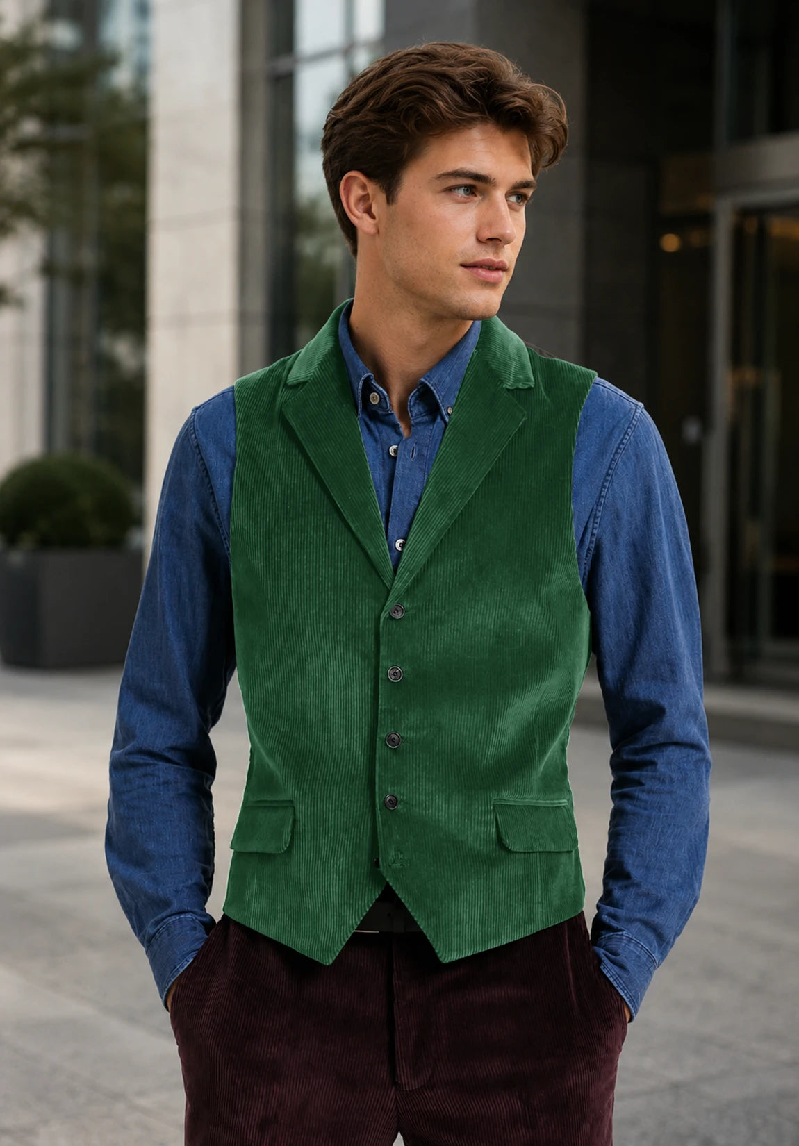 Men's green vest