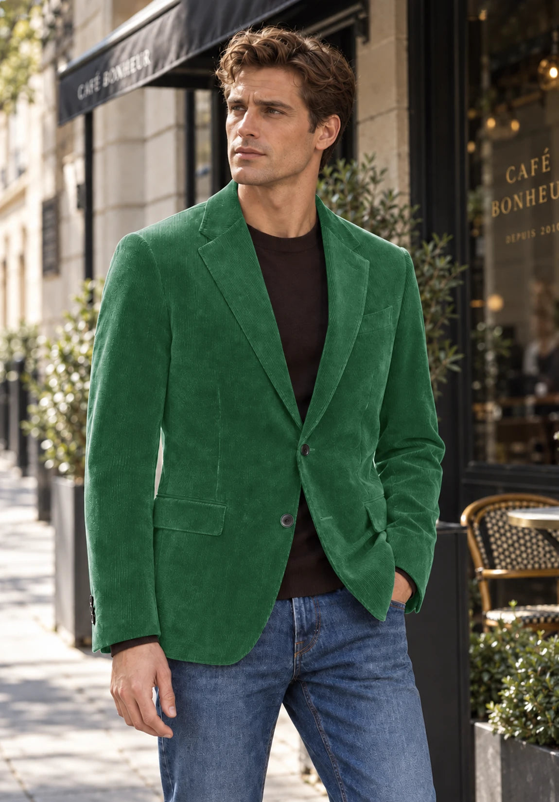 Men's green corduroy jacket