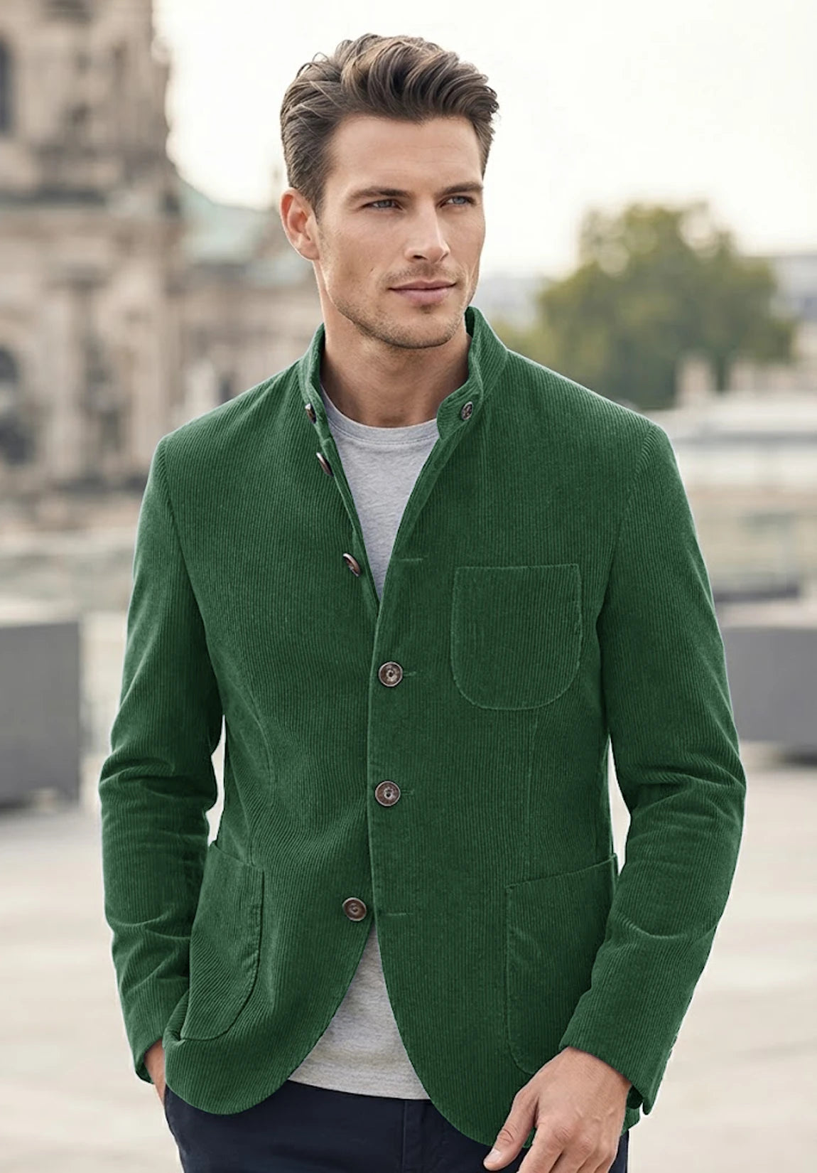 Men's green corduroy jacket