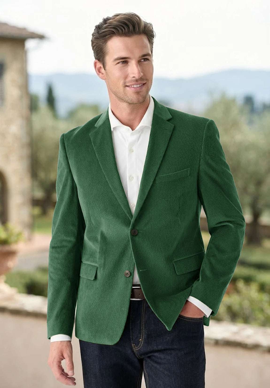 Men's green corduroy jacket