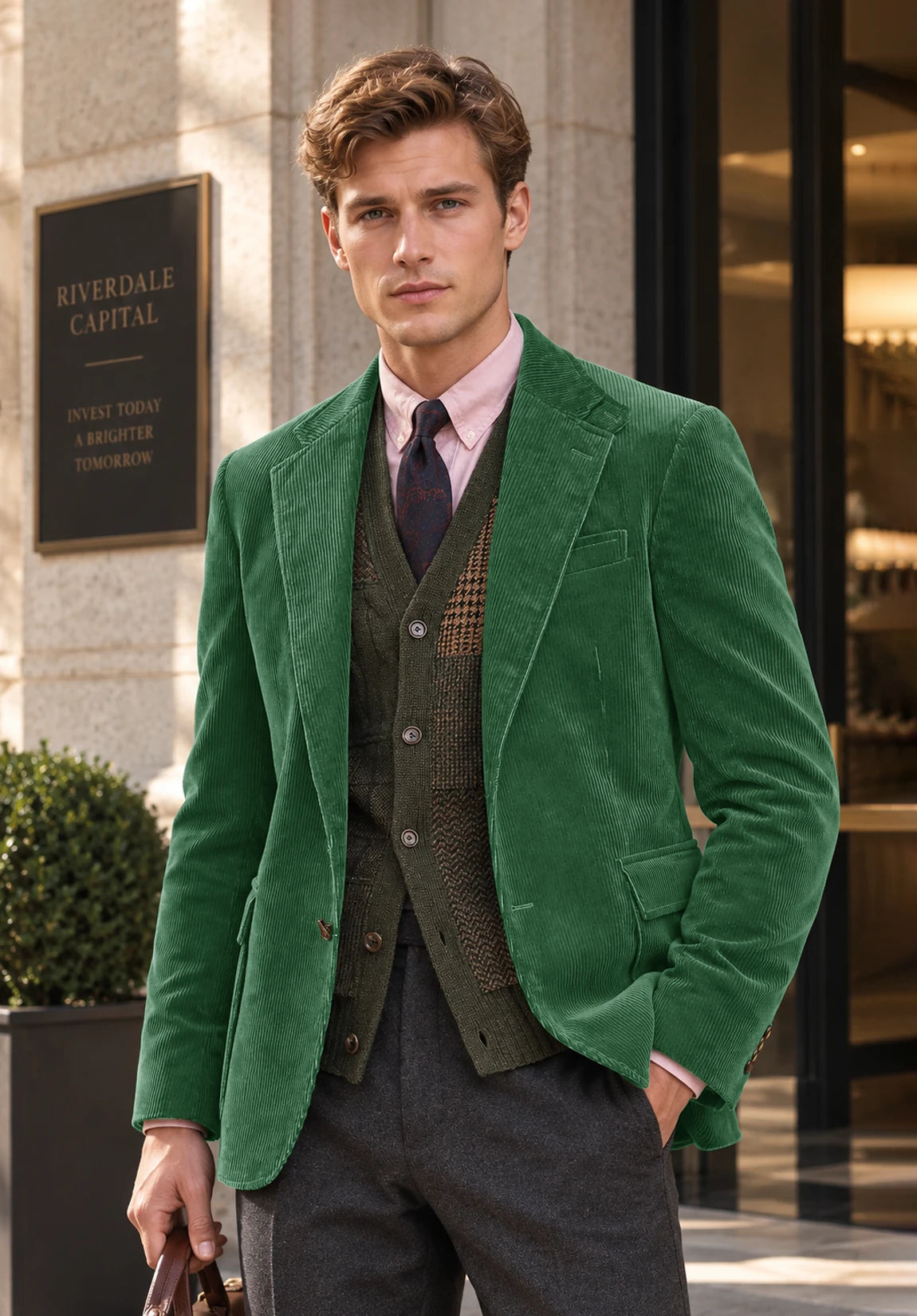 Men's green corduroy jacket